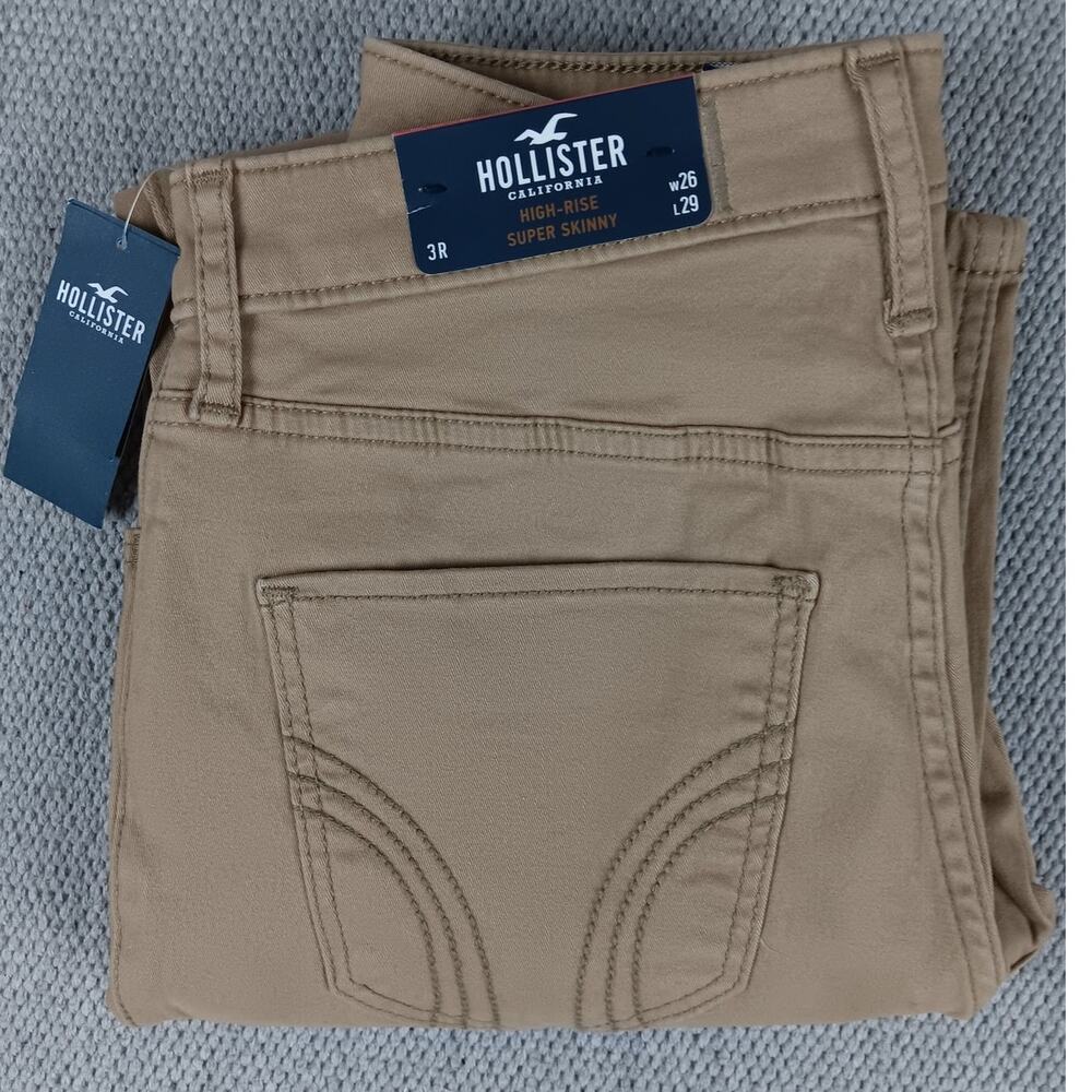 Hollister California High Rise Super Skinny‎ Jens Womens 3R 26X29 Tan Stretch